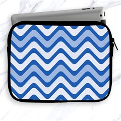 Waves-blue White Apple Ipad 2/3/4 Zipper Cases by nateshop