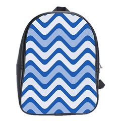 Waves-blue White School Bag (xl) by nateshop