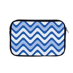 Waves-blue White Apple Macbook Pro 13  Zipper Case by nateshop