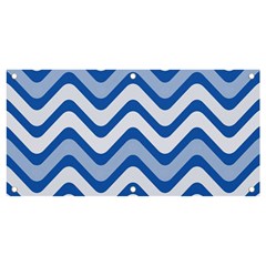 Waves-blue White Banner And Sign 4  X 2  by nateshop