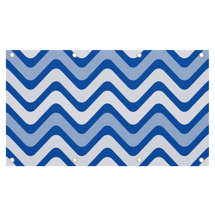 Waves-blue White Banner and Sign 7  x 4 