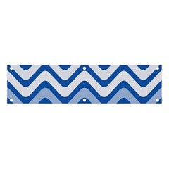 Waves-blue White Banner And Sign 4  X 1 