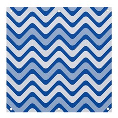 Waves-blue White Banner And Sign 4  X 4 