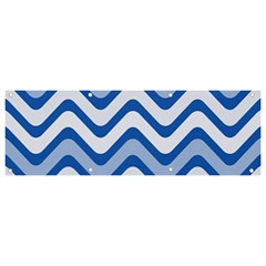 Waves-blue White Banner And Sign 9  X 3 