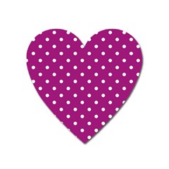 Polka-dots-purple White Heart Magnet by nateshop