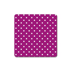 Polka-dots-purple White Square Magnet by nateshop