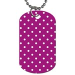 Polka-dots-purple White Dog Tag (One Side) Front