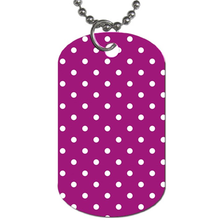 Polka-dots-purple White Dog Tag (One Side)