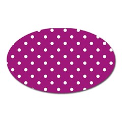 Polka-dots-purple White Oval Magnet by nateshop