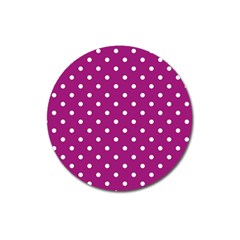 Polka-dots-purple White Magnet 3  (round) by nateshop