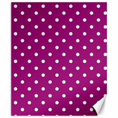 Polka-dots-purple White Canvas 8  X 10  by nateshop