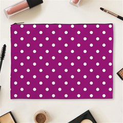 Polka-dots-purple White Cosmetic Bag (xl) by nateshop