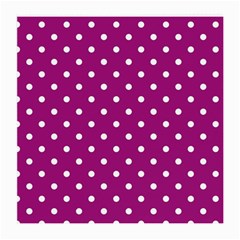 Polka-dots-purple White Medium Glasses Cloth (2 Sides)