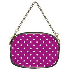 Polka-dots-purple White Chain Purse (one Side) by nateshop