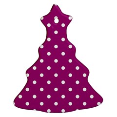 Polka-dots-purple White Ornament (christmas Tree)  by nateshop