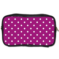 Polka-dots-purple White Toiletries Bag (one Side) by nateshop