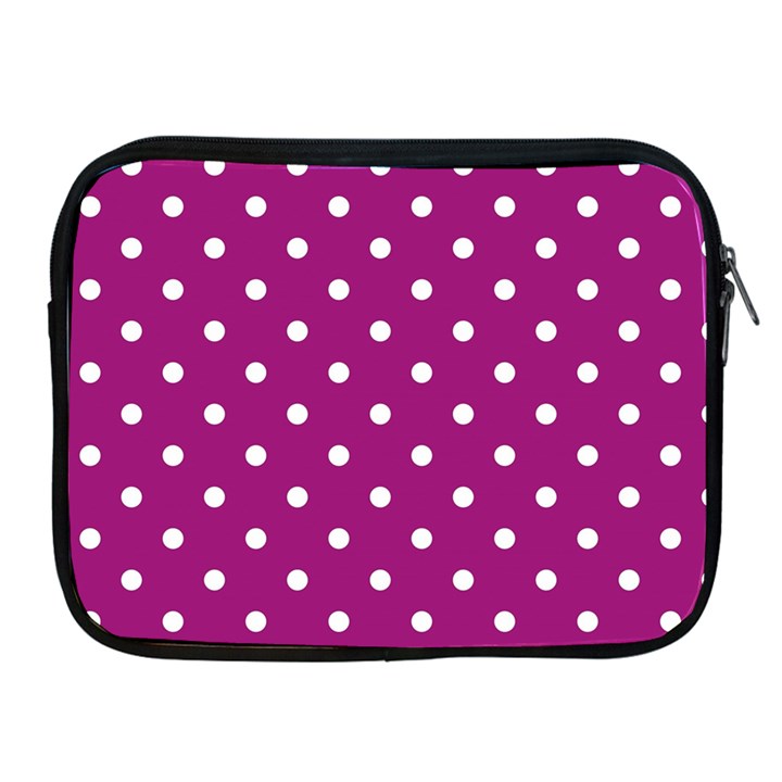 Polka-dots-purple White Apple iPad 2/3/4 Zipper Cases