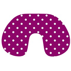 Polka-dots-purple White Travel Neck Pillow by nateshop