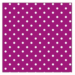 Polka-dots-purple White Square Satin Scarf (36  X 36 ) by nateshop