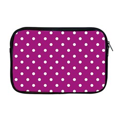 Polka-dots-purple White Apple Macbook Pro 17  Zipper Case by nateshop