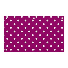 Polka-dots-purple White Banner And Sign 5  X 3 