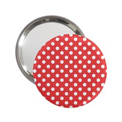 Polka-dots-red White,polkadot 2 25  Handbag Mirrors by nateshop