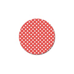 Polka-dots-red White,polkadot Golf Ball Marker (10 Pack) by nateshop