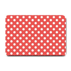 Polka-dots-red White,polkadot Small Doormat  by nateshop