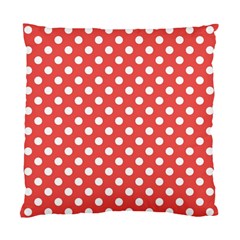 Polka-dots-red White,polkadot Standard Cushion Case (one Side) by nateshop