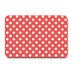 Polka-dots-red White,polkadot Plate Mats by nateshop