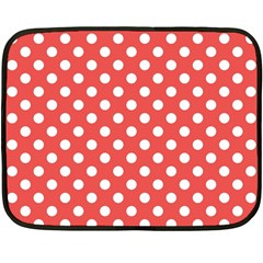 Polka-dots-red White,polkadot Fleece Blanket (mini) by nateshop