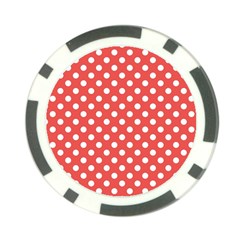 Polka-dots-red White,polkadot Poker Chip Card Guard (10 Pack) by nateshop