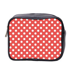 Polka-dots-red White,polkadot Mini Toiletries Bag (two Sides) by nateshop