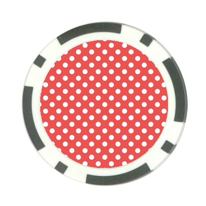 Polka-dots-red White,polkadot Poker Chip Card Guard (10 pack)