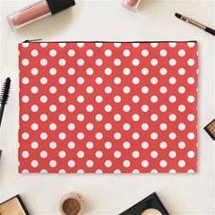 Polka-dots-red White,polkadot Cosmetic Bag (xl) by nateshop