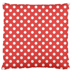 Polka-dots-red White,polkadot Large Cushion Case (one Side) by nateshop