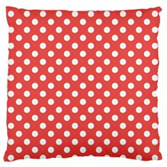 Polka-dots-red White,polkadot Standard Flano Cushion Case (two Sides) by nateshop