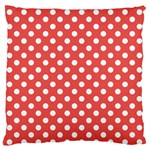 Polka-dots-red White,polkadot Standard Flano Cushion Case (Two Sides) Front