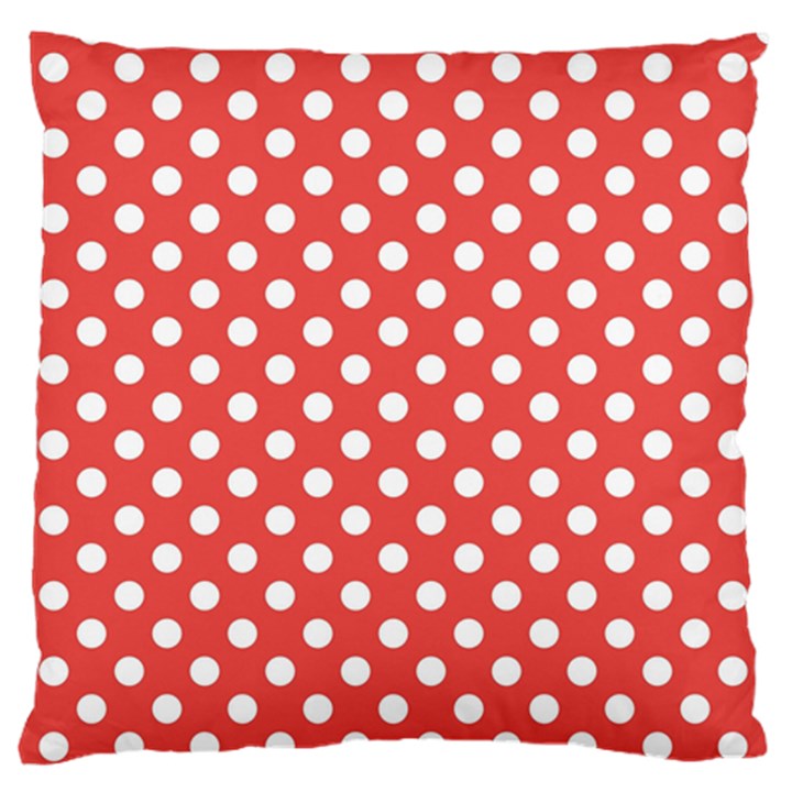 Polka-dots-red White,polkadot Standard Flano Cushion Case (Two Sides)