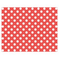 Polka-dots-red White,polkadot Double Sided Flano Blanket (medium) 