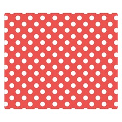 Polka-dots-red White,polkadot Double Sided Flano Blanket (small)  by nateshop