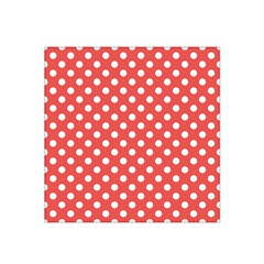 Polka-dots-red White,polkadot Satin Bandana Scarf 22  X 22  by nateshop