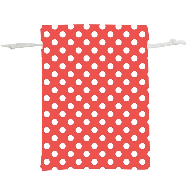 Polka-dots-red White,polkadot  Lightweight Drawstring Pouch (XL)