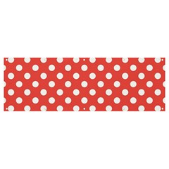 Polka-dots-red White,polkadot Banner And Sign 12  X 4  by nateshop