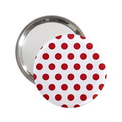 Polka-dots-white Red 2 25  Handbag Mirrors by nateshop