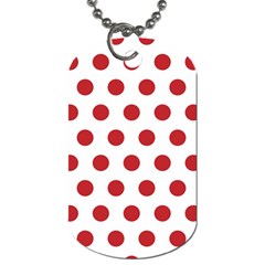 Polka-dots-white Red Dog Tag (two Sides) by nateshop