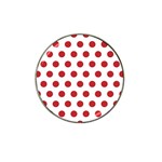 Polka-dots-white Red Hat Clip Ball Marker Front