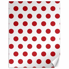 Polka-dots-white Red Canvas 18  X 24  by nateshop