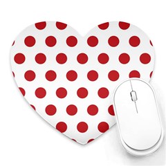 Polka-dots-white Red Heart Mousepads by nateshop