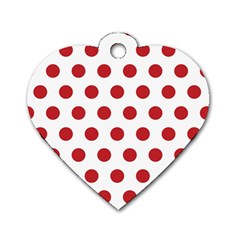 Polka-dots-white Red Dog Tag Heart (one Side) by nateshop